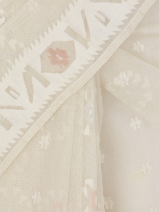 Picture of Ivory Half Silk Jamdani Saree