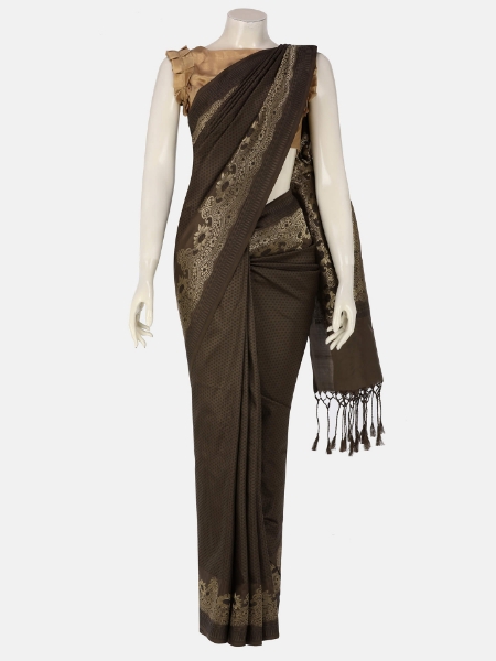 Picture of Dark Brown Mirpur Katan Saree