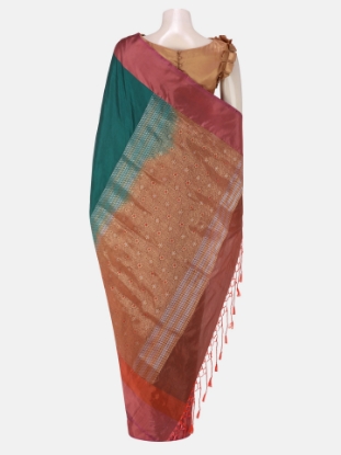 Picture of Teal Dual Tone Mirpur Katan Saree