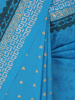 Blue Printed and Appliqued Cotton Saree