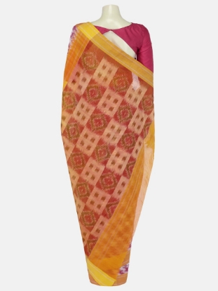 Mauve Textured Pabna Cotton Saree