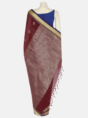 Maroon Tangail Cotton Shambalpuri Saree