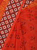 Orange Printed Cotton Saree