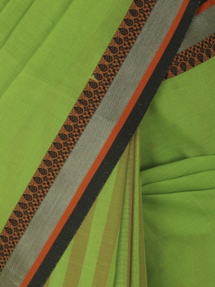 Lime Green Tangail Cotton Shambalpuri Saree