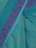 Turquoise Printed Cotton Saree
