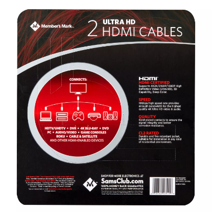 Picture of Member's Mark 9' HDMI Cable (2 pk.)