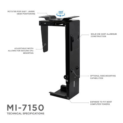 Picture of Mount-It! MI-7150 CPU Under Desk Mount Computer Tower Holder