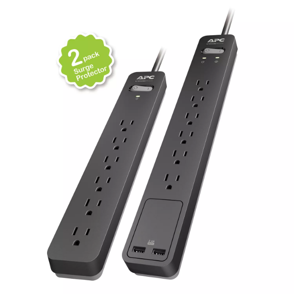 Picture of APC Surge Protector - 6 Outlets - 6' Cord - 1080 Joules - 2pk.