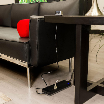 Picture of GE 8 Outlet 2 USB 4 Ft Surge Protector & 6 Outlet Wall Adapter Kit, Black