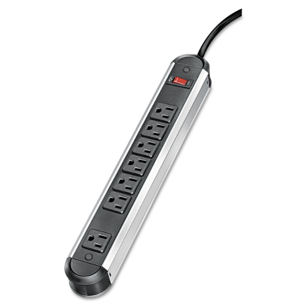 Picture of Fellowes - 7-Outlet Metal Power Strip 125V 12ft Cord - Black/Silver