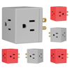 Picture of Philips 3-Outlet Grounded Cube Tap 6 Pack Choose Color