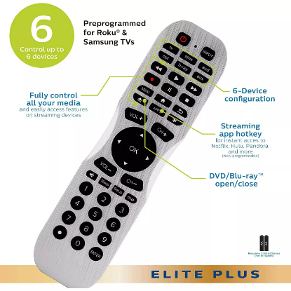 Picture of Philips 6-Device Smart Universal Remote Control Bluetooth Programming 2pk
