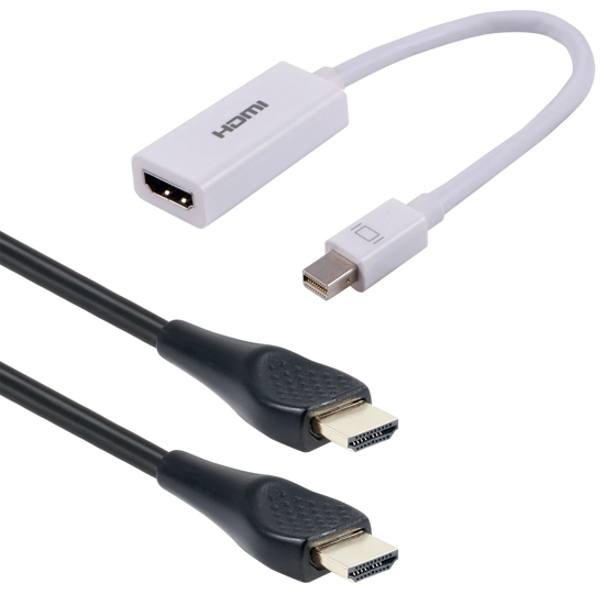 Picture of Philips Mini DisplayPort to HDMI Adapter and 4ft. High-Speed HDMI Cable with Ethernet and EZ Grip Connector Compatible with 4K and 1080p