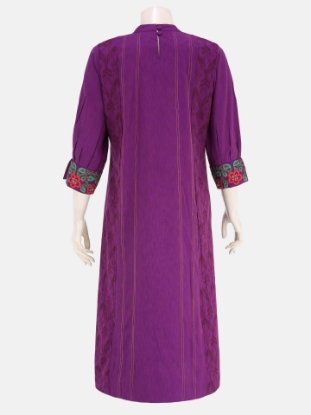 Purple Erri Embroidered Cotton Kurta