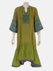 Olive Printed and Embroidered Cotton Kurta