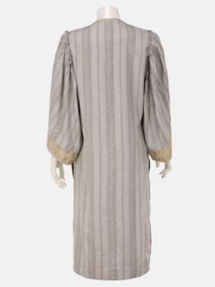 Grey Printed and Embroidered Rayon-Viscose Kurta