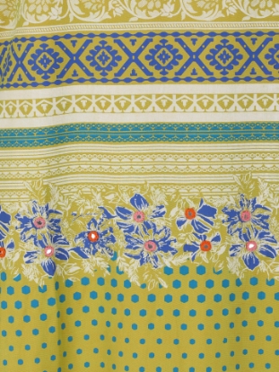 Yellow Printed Muslin-Cotton Long Kurta