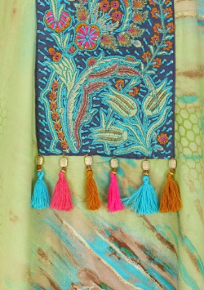 Mint Green Embroidered Viscose Kurta