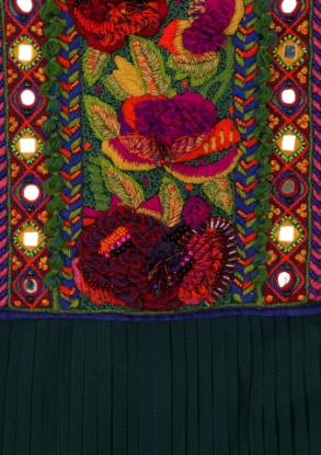 Green Printed Cashmillon Kurta