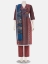 Brick Red Printed and Embroidered Viscose-Cotton Shalwar Kameez Set