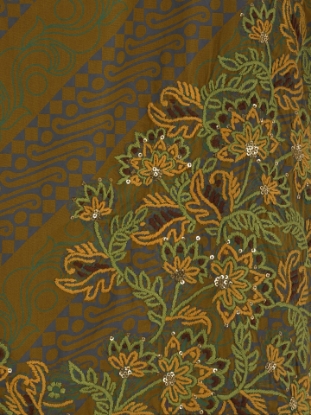 Mustard Yellow Printed and Embroidered Cotton Shalwar Kameez Set