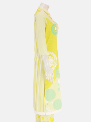 Pale Yellow Printed and Embroidered Viscose Shalwar Kameez Set