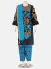Black Wax Dyed and Embroidered Cotton Shalwar Kameez Set