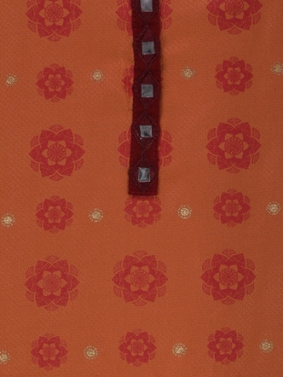 Burnt Orange Viscose-Cotton Shalwar Kameez Set