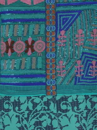 Mint Green Printed and Embroidered Viscose-Cotton Shalwar Kameez Set