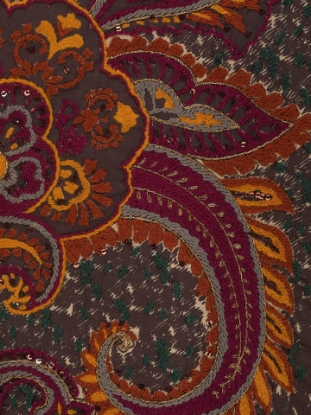 Light Khaki Printed and Embroidered Viscose-Cotton Shalwar Kameez Set