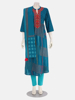 Blue Printed and Embroidered Viscose-Cotton Shalwar Kameez Set