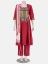 Magenta Printed and Embroidered Check Viscose-Cotton Shalwar Kameez Set