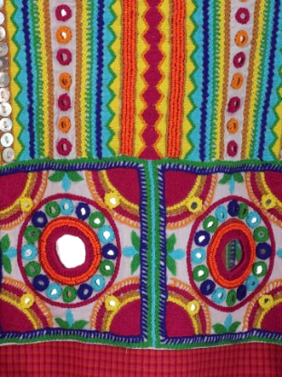 Magenta Printed and Embroidered Check Viscose-Cotton Shalwar Kameez Set