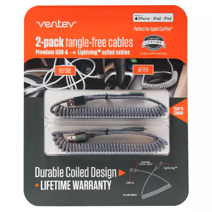 Picture of Ventev Chargesync MFI Certified Apple Lightning Helix Cable - 2 Pack