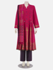 Deep Pink Printed and Embroidered Handloom Viscose-Cotton Shalwar Kameez Set