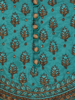 Turquoise Embroidered Mixed Viscose Shalwar Kameez Set