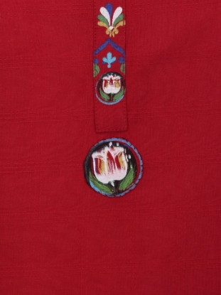 Red Printed Handloom Cotton Shalwar Kameez Set