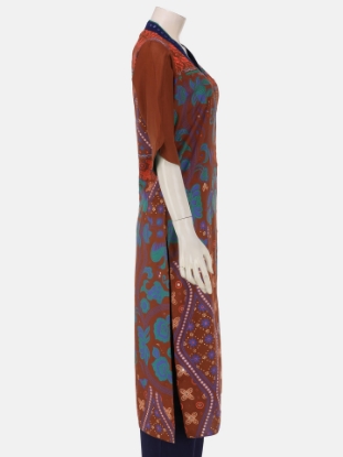 Brown Printed Viscose Shalwar Kameez Set