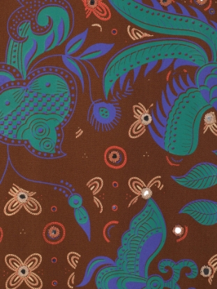 Brown Printed Viscose Shalwar Kameez Set