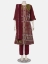 Plum Printed and Embroidered Viscose-Cotton Shalwar Kameez Set