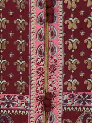 Plum Printed and Embroidered Viscose-Cotton Shalwar Kameez Set