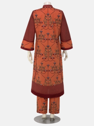 Black Printed and Embroidered Cotton Shalwar Kameez Set