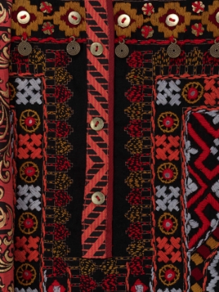 Black Printed and Embroidered Cotton Shalwar Kameez Set