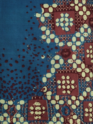 Teal Printed and Erri Embroidered Silk Kameez Set