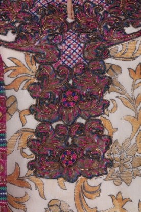 White Printed and Erri Embroidered Muslin Kameez Set