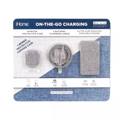 Picture of iHome On the Go 3-Piece Charging Bundle with Bonus AirPods Case - Various Colors
