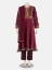 Maroon Printed and Erri Embroidered Silk-Cotton Kameez Set