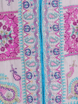 Light Grey Printed and Erri Embroidered Silk Kameez Set