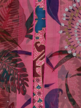 Pink Embroidered Joysree Silk Shalwar Kameez Set with Coaty