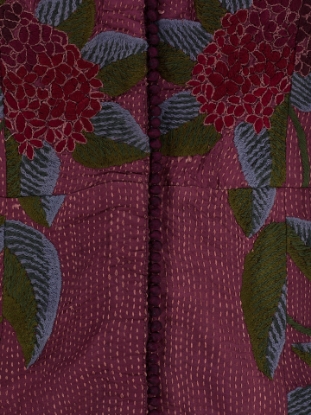 Onion Pink Dyed and Nakshi Kantha Embroidered Silk HERSTORY Shalwar Kameez